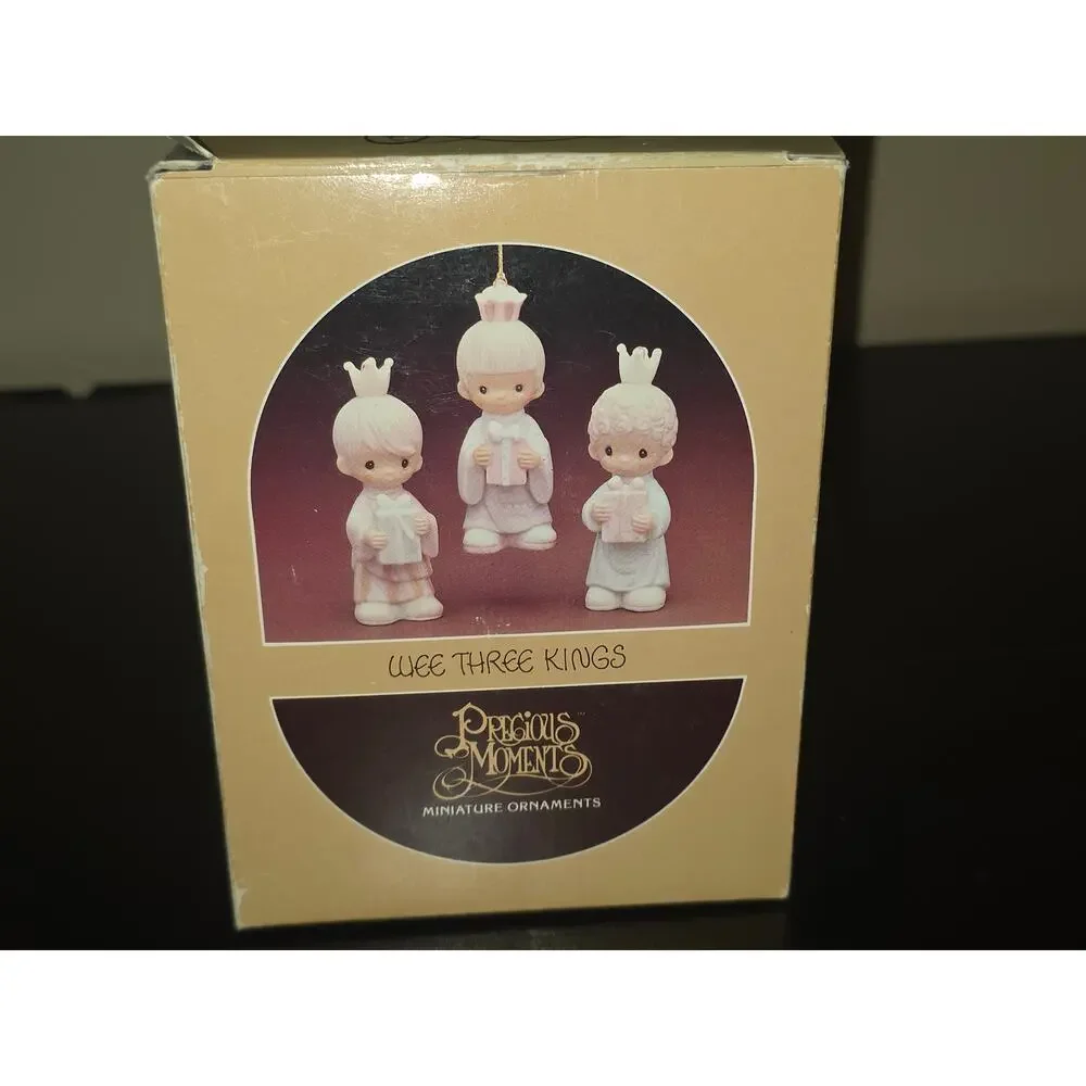 Enesco Precious Moments Wee Three Kings Mini Ornaments Set 1980 E5634‎ Boxed